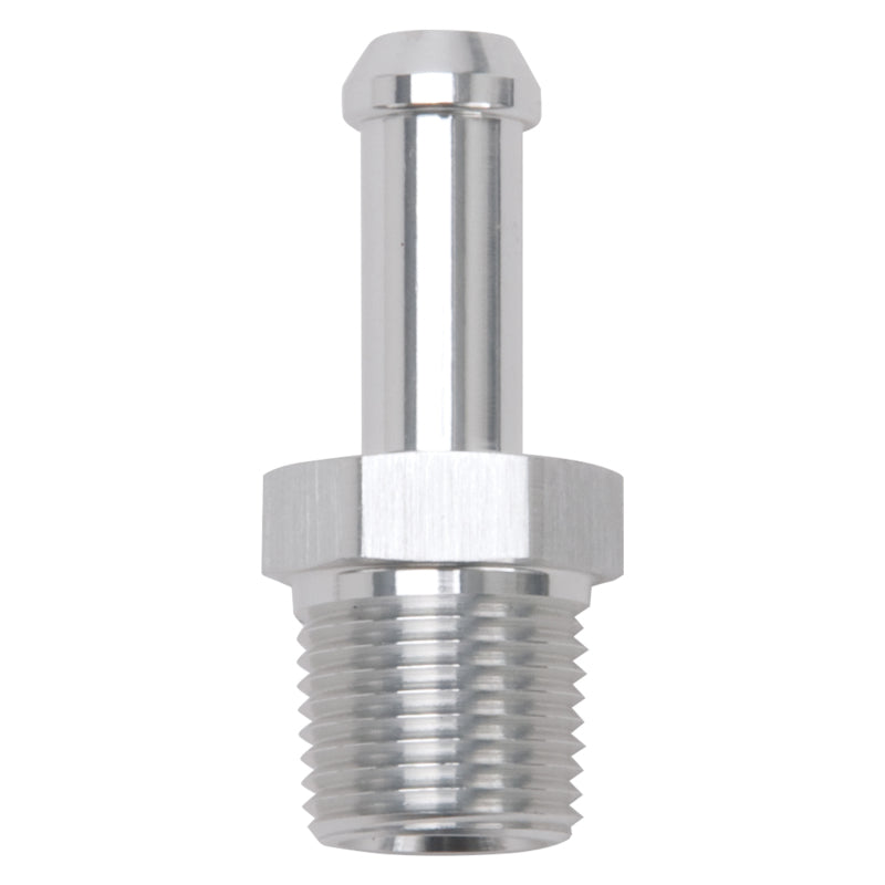 Edelbrock Hose End, Straight, 3/8" NPT to 3/8" Barb, Clear Anodize 8118 Photo - Primary