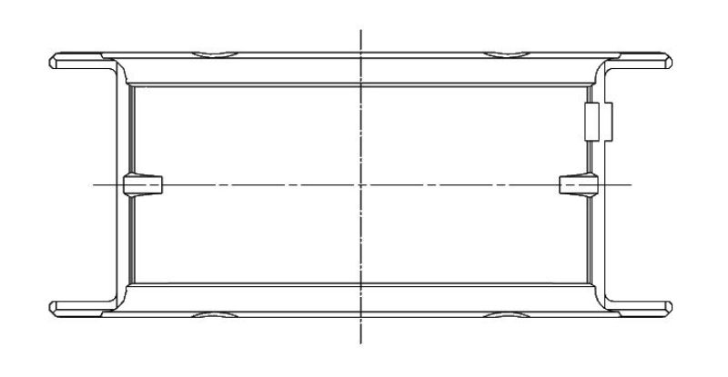 ACL 68-74 Nissan L16E/L18E 1595cc/1770cc 4cyl 0.025 Oversized High Performance Main Bearing Set 5M1172H-.025 5M1172H-.025 Technical Drawing