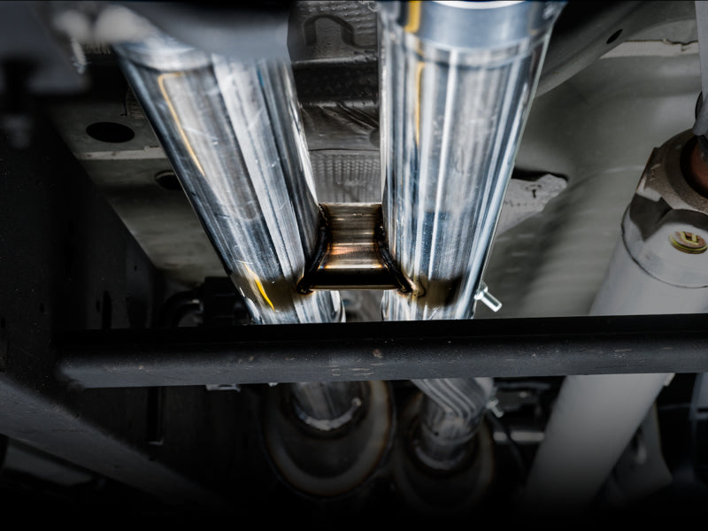 AWE Tuning 4th Gen GM 1500 6.2L 0FG Catback Split Rear Exit (w/ Bumper Cutouts) - Quad Chrome Tips 3015-42203 3015-42203 Photo - Close Up