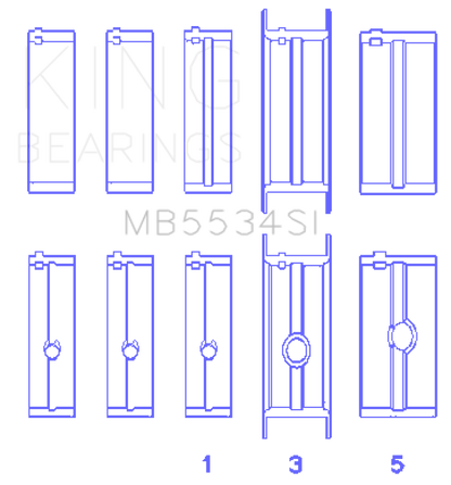King Engine Bearings King Chrysler/Jeep 318ci (Size 040) Main Bearing Set MB5534SI040 MB5534SI040 Photo - Primary