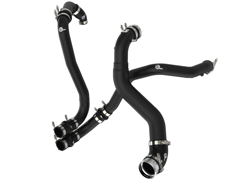 aFe BladeRunner 21-22 Ford F-150 Ecoboost V6-3.5L(tt) Aluminum Hot and Cold Charge Pipe Kit Black 46-20514-B 46-20514-B Photo - Primary