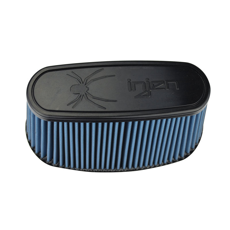 Injen NanoWeb Dry Air Filter 8.7x3.9in Oval ID / 10.4x5.6in OD / 4.75in Height / 7.9x3.1in Top X-1130-BB X-1130-BB Photo - out of package