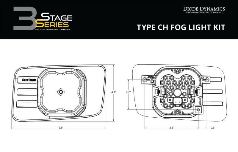 Diode Dynamics SS3 Type CH LED Fog Light Kit Sport ABL - White SAE Driving DD7301 DD7301 User 9