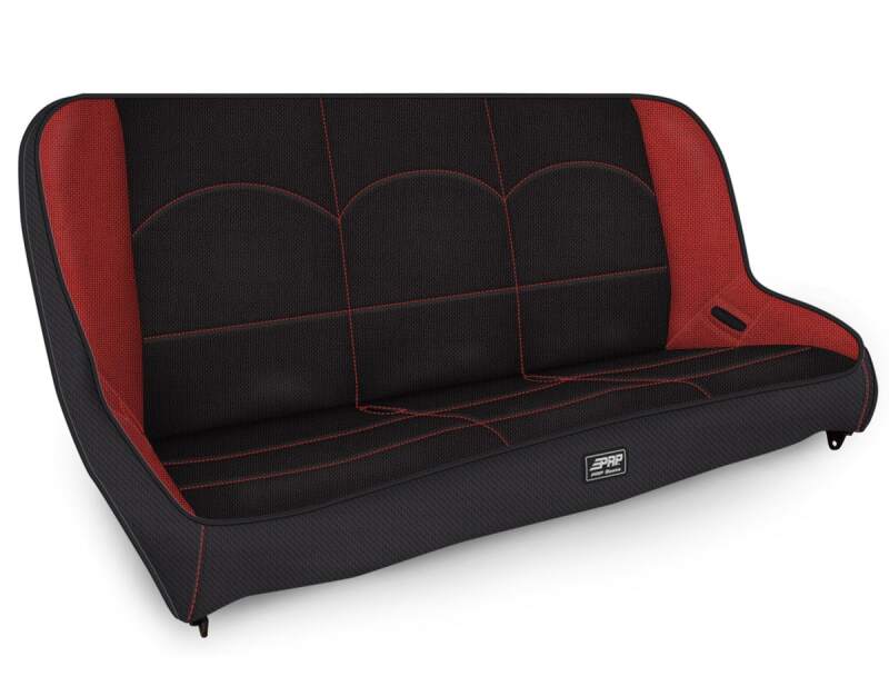 PRP Seats PRP Jeep TJ/LJ/JK Low Back Rear Bench - Black/Red A3610-39-72 A3610-39-72 Photo - Primary