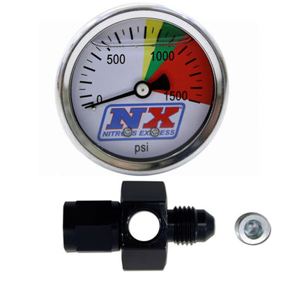 Nitrous Express N20 Flo-Thru Pressure Gauge (0-1500 Psi) 6An 15510 Photo - Primary