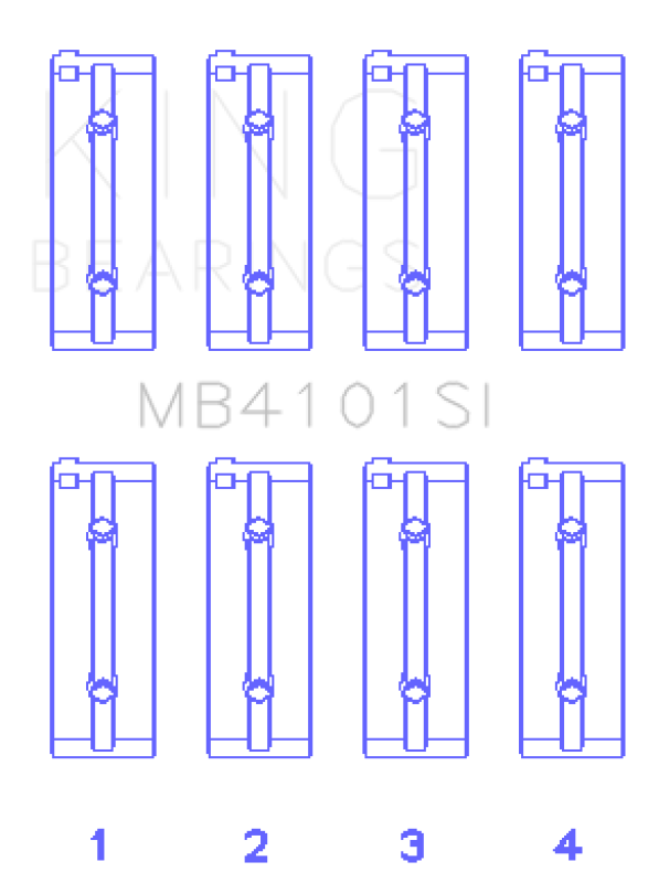 King Engine Bearings King Alpha Romeo AR 01928 / AR 06430 / AR 64102 / AR 64101 / AR 06120 / AR 01932 Main Bearing Set MB4101SI MB4101SI Photo - Primary