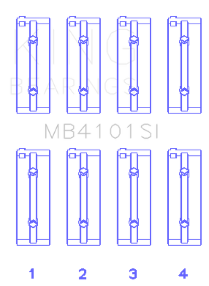 King Engine Bearings King Alpha Romeo AR 01928 / AR 06430 / AR 64102 / AR 64101 / AR 06120 / AR 01932 Main Bearing Set MB4101SI MB4101SI Photo - Primary