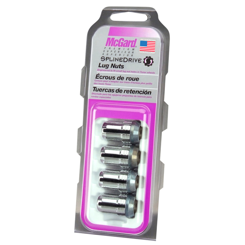 McGard SplineDrive Lug Nut (Cone Seat) M12X1.5 / 1.24in. Length (4-Pack) - Chrome (Req. Tool) 65357 65357 Photo - Primary