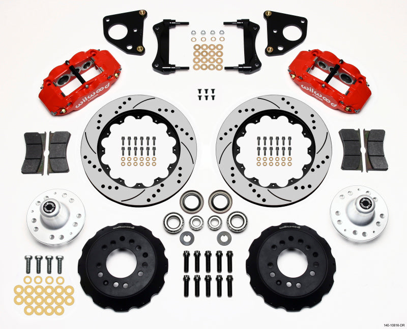 Wilwood Narrow Superlite 6R Front Hub Kit 14.00in Drill Red 62-72 CDP B & E Body-Drum 140-10816-DR 140-10816-DR Photo - Primary