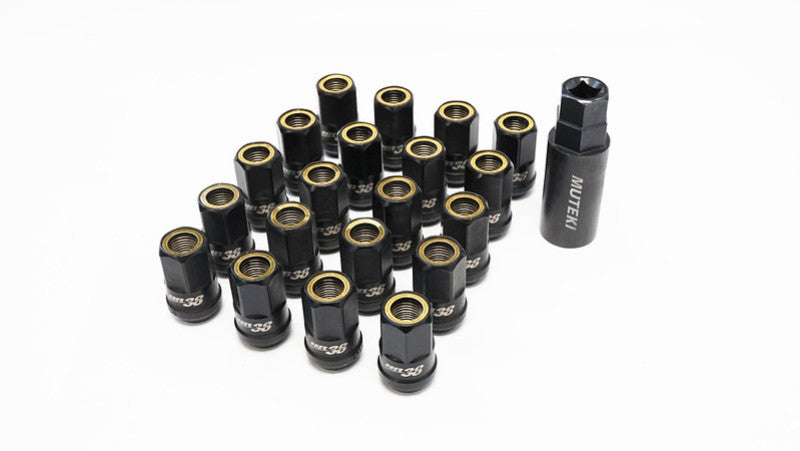 Wheel Mate Muteki HR38 Open End Lug Nuts 12x1.50 Titanium Chrome / Yellow Ring HR3806TY HR3806TY User 1