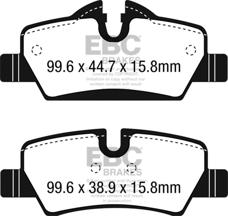 EBC 14+ Mini Hardtop 1.5 Turbo Cooper Yellowstuff Rear Brake Pads DP42228R Photo - Primary
