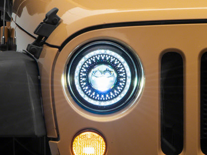 Raxiom 07-18 Jeep Wrangler JK Axial Series 7-In Dragon Eye LED Headlights- Blk Housing (Clear Lens) J167194 J167194 Photo - Primary
