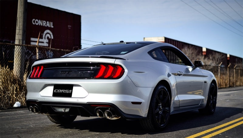 Corsa Performance Corsa 2018+ Ford Mustang GT Fastback 5.0L 3in Cat-Back System Dual 21001GNM Photo - Mounted