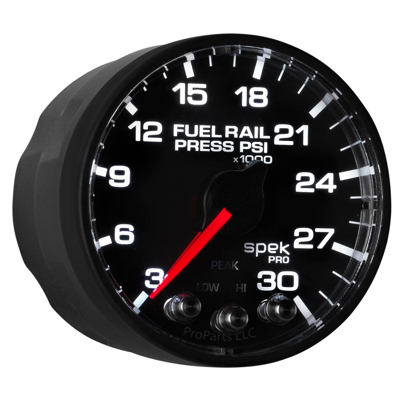 Autometer Spek-Pro Gauge Rail Press 2 1/16in 30Kpsi Stepper Motor W/Peak & Warn Blk/Blk P321328 P321328 User 7