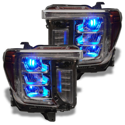 ORACLE Lighting Oracle 19-21 Silverado/Sierra 1500 RGB Demon Eye Headlight Upgrade Kit - ColorSHIFT w/o Controller 1440-334 1440-334 Photo - Mounted