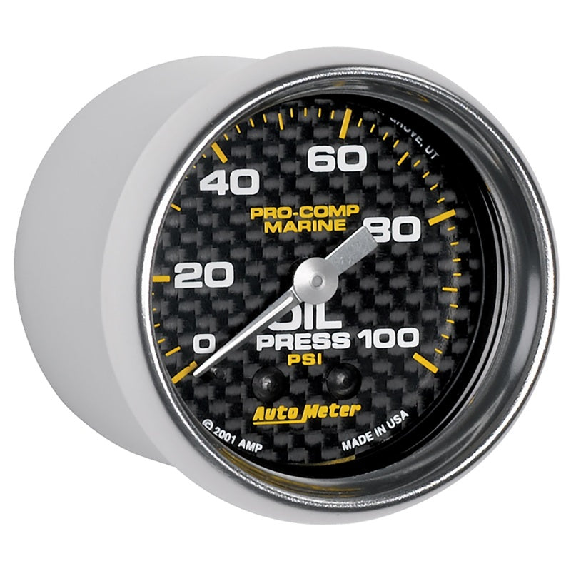 Autometer Marine Carbon Fiber Ultra-Lite 2-1/16in 100PSI Mechanical Oil Pressure Gauge 200790-40 200790-40 User 3