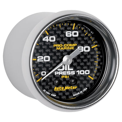 Autometer Marine Carbon Fiber Ultra-Lite 2-1/16in 100PSI Mechanical Oil Pressure Gauge 200790-40 200790-40 User 3
