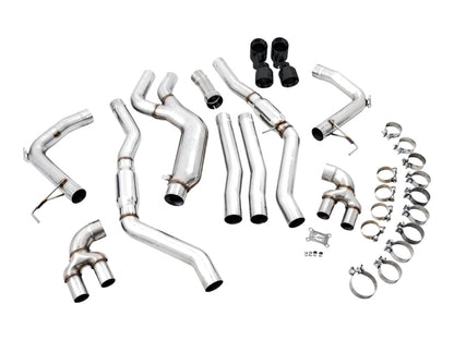 AWE Tuning 2019+ BMW M340i (G20) Track Edition Exhaust - Quad Diamond Black Tips 3020-43085 3020-43085 Photo - out of package