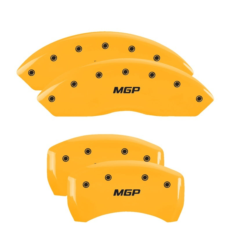 MGP 4 Caliper Covers Engraved Front & Rear MGP Yellow Finish Black Char 2003 Mercedes-Benz E320 23207SMGPYL 23207SMGPYL Photo - Primary