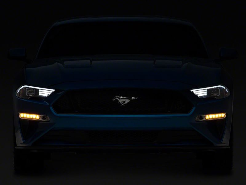 Raxiom 18-23 Ford Mustang GT EcoBoost LED Projector Headlights- Blk Housing (Clear Lens) 407614 407614 Photo - Close Up