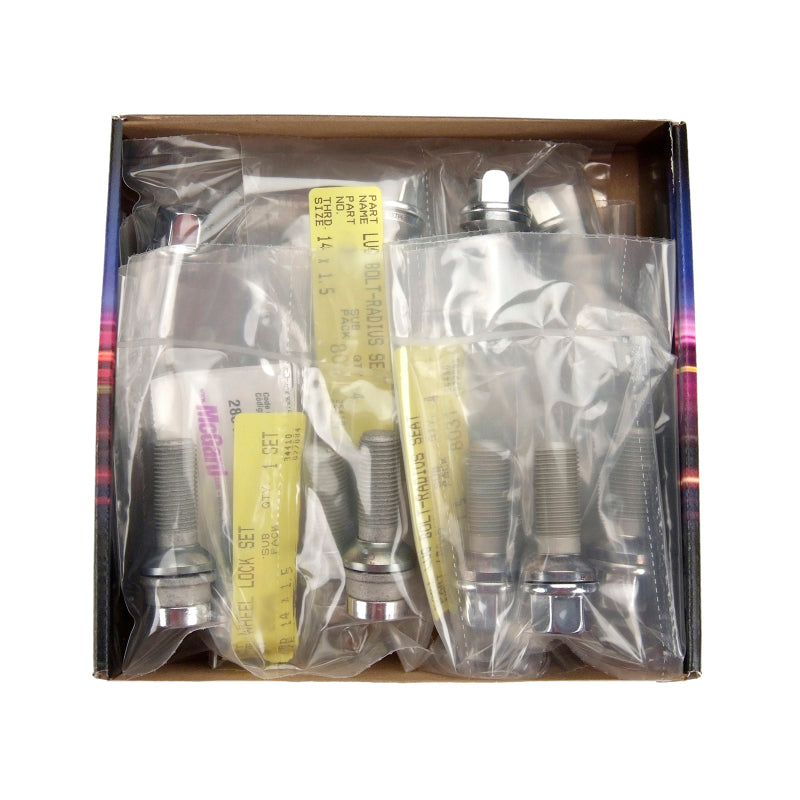 McGard 5 Lug Hex Install Kit w/Locks (Radius Seat Bolt) M14X1.5 / 17mm Hex / 27.5mm Shank L - Chrome 68174 68174 Photo - in package