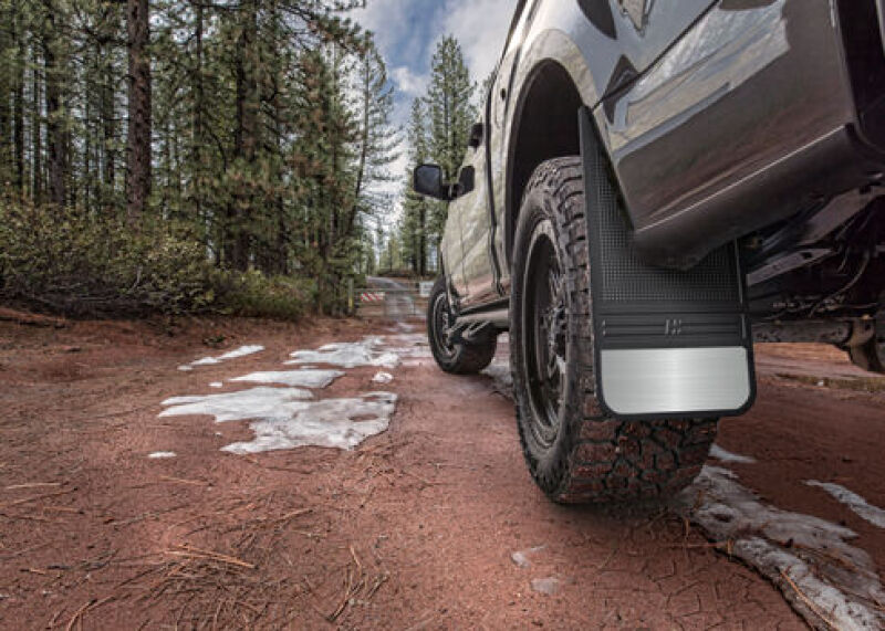 Husky Liners Universal 12in Wide Black Rubber Front Mud Flaps w/o Weight 55000 55000 Photo - lifestyle view