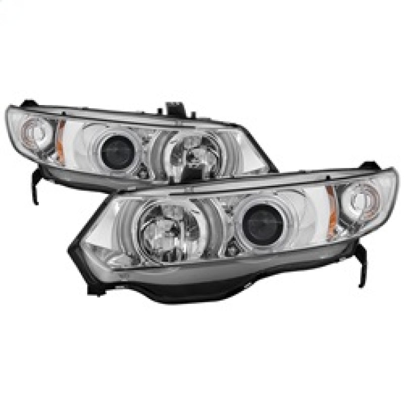Spyder Honda Civic 06-08 2Dr Projector Headlights LED Halo Chrome High H1 Low H1 PRO-YD-HC06-2D-HL-C 5010797 5010797 Photo - Primary