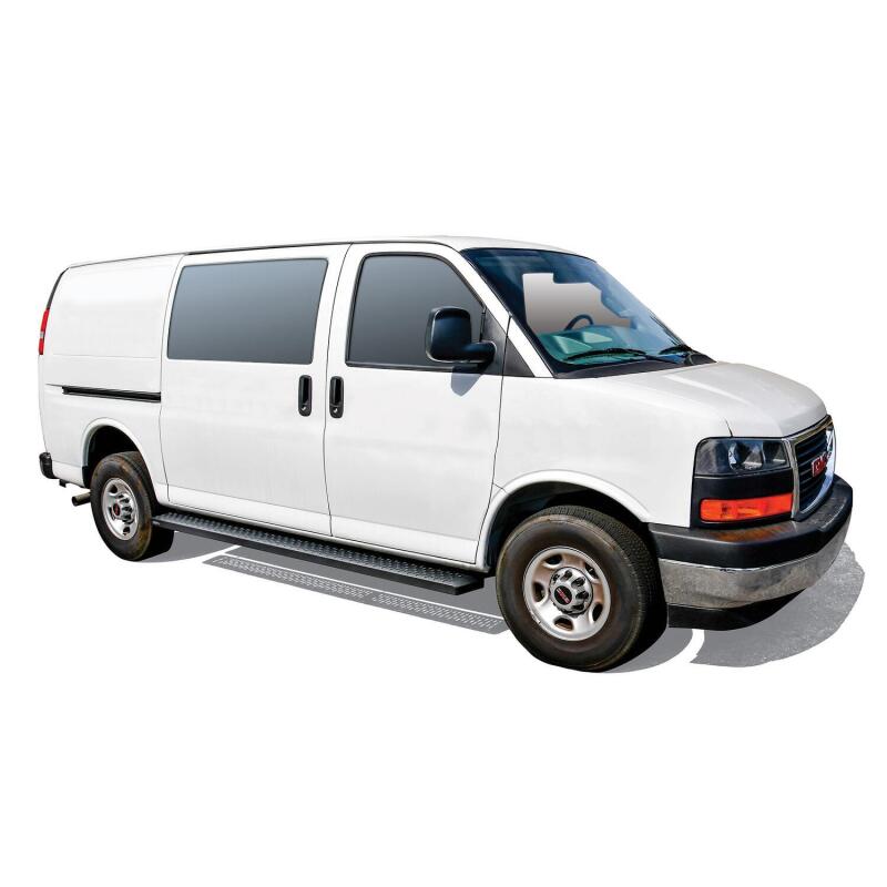 Westin Ford Transit Van 150/250/350 (46in Driver & 97in. Pass) Grate Steps Running Boards - Tex. Blk 27-81005 27-81005 Photo - Mounted