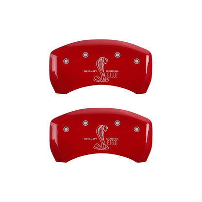 MGP Rear set 2 Caliper Covers Engraved Rear GT500 Shelby & Cobra Red finish silver ch 10010RGT5RD 10010RGT5RD Photo - Primary