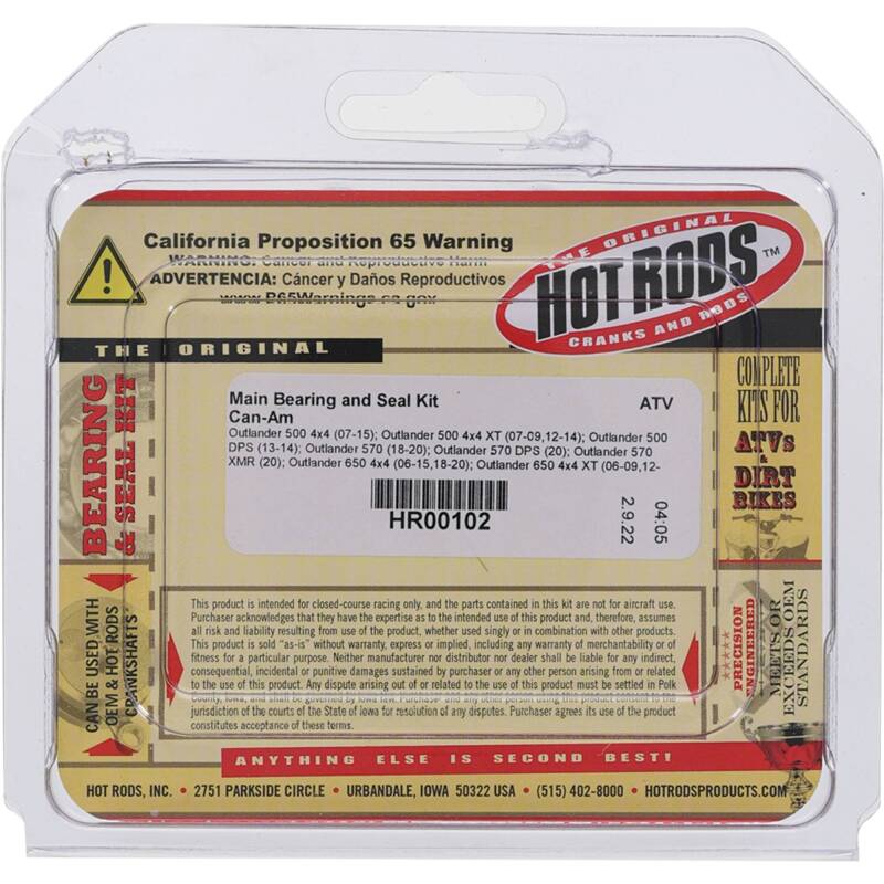Hot Rods 06-08 Can-Am Outlander 800 4x4 800cc Main Bearing & Seal Kit HR00102 HR00102 Photo - Primary