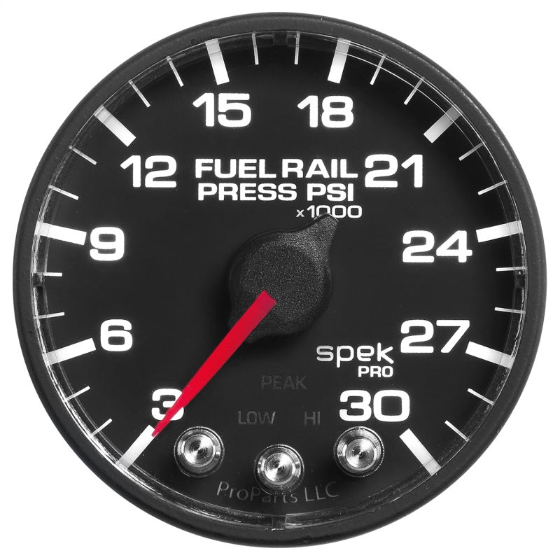 Autometer Spek-Pro Gauge Rail Press 2 1/16in 30Kpsi Stepper Motor W/Peak & Warn Blk/Blk P321328 P321328 User 1