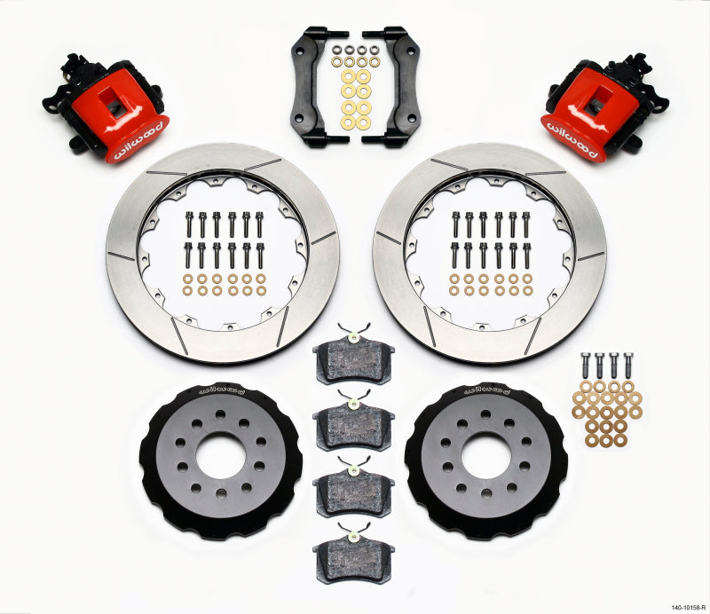 Wilwood Combination Parking Brake Rear Kit 12.88in Red Mustang 94-04 140-10158-R 140-10158-R Photo - Primary