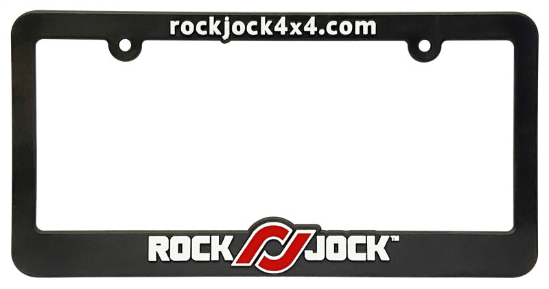 RockJock License Plate Frame Black Plastic w/ Red and White CE-9012RJF