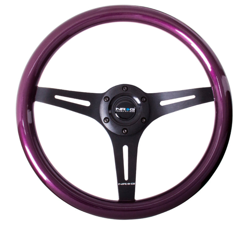 NRG ST-015 Black & Purple Painted Wood Steering Wheel ST-015BK-PP Photo - Primary
