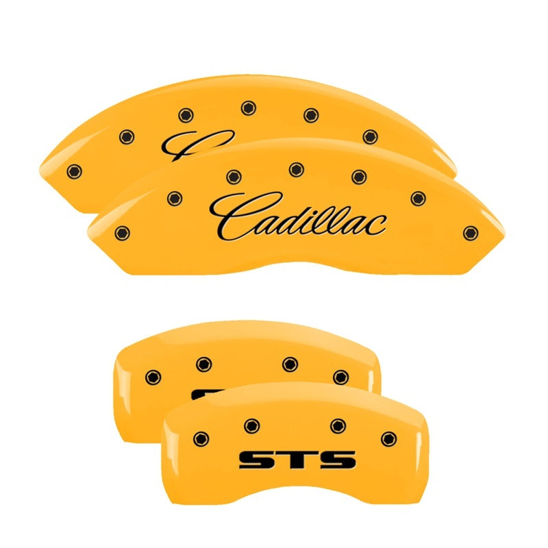 MGP 4 Caliper Covers Engraved Front Cadillac Rear STS Yellow Finish Black Char 2007 Cadillac XLR 35010SSTSYL 35010SSTSYL Photo - Primary