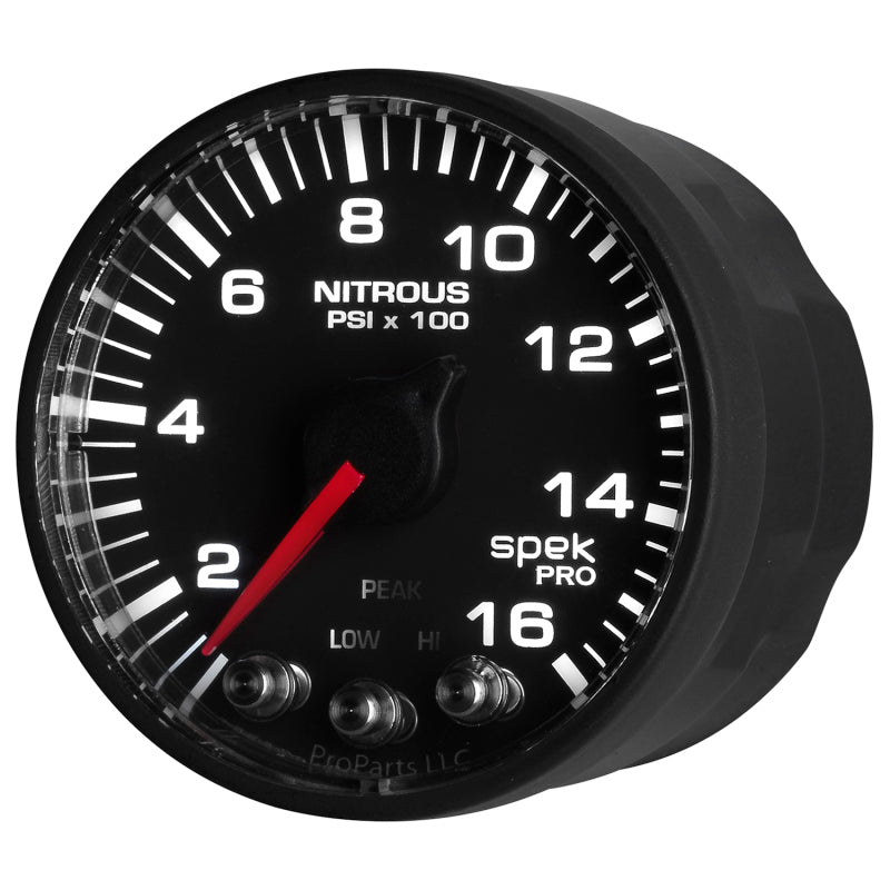 Autometer Spek-Pro Gauge Nitrous Press 2 1/16in 1600psi Stepper Motor W/Peak & Warn Blk/Blk P320328 P320328 User 4