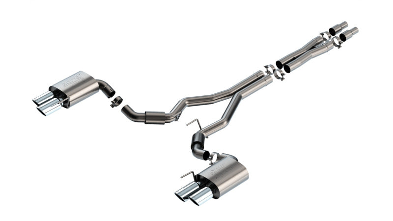 Borla 2024 Ford Mustang GT 5.0L V8 3 in ATAK Catback Non-Active Exhaust- Chrome Quad Tip 140970 140970 Photo - Primary