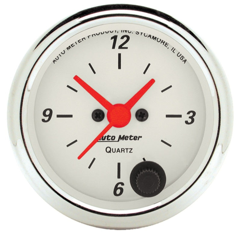 Autometer Gauge, Clock, 2 1/16", 12Hr, Analog, Arctic White 1385 Photo - Primary