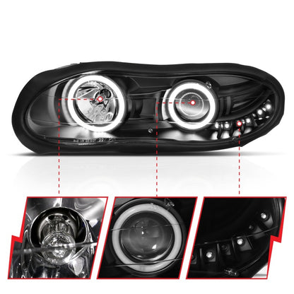 Anzo 1998-2002 Chevrolet Camaro Projector Headlights w/ Halo Black 121160 Photo - Unmounted