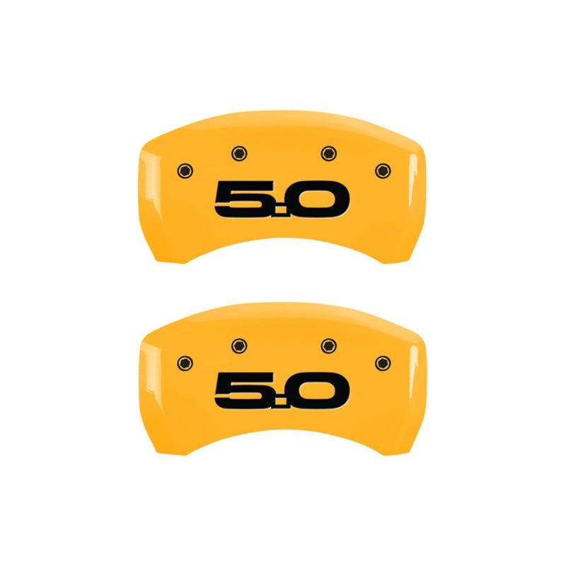 MGP Rear set 2 Caliper Covers Engraved Rear 2015/50 Yellow finish black ch 10203RM52YL 10203RM52YL Photo - Primary
