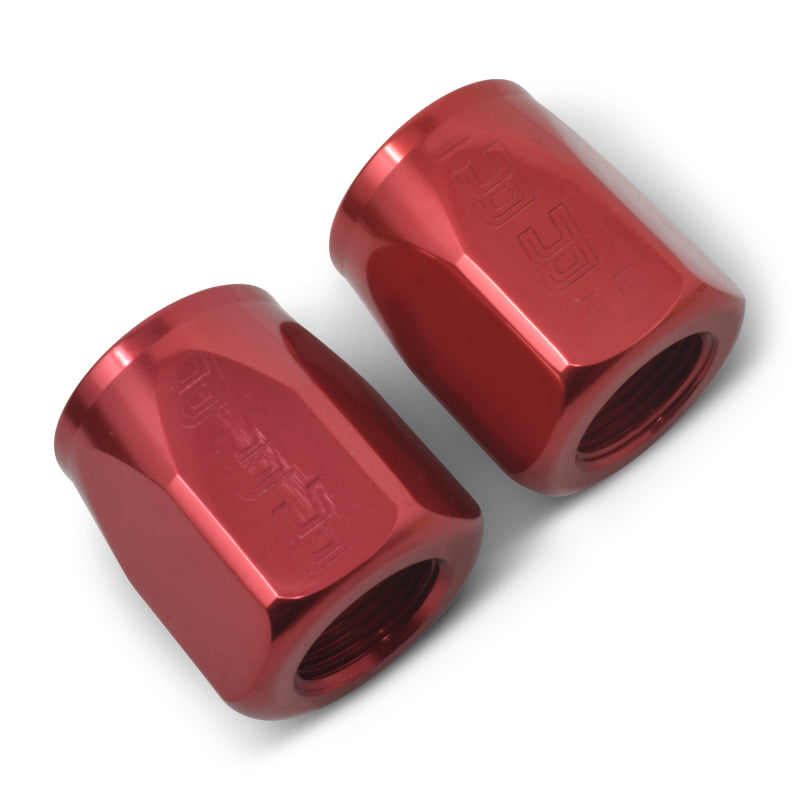 Russell Performance 2-Piece -8 AN Full Flow Swivel Hose End Sockets (Qty 2) - Polished and Red 615530 615530 Photo - out of package