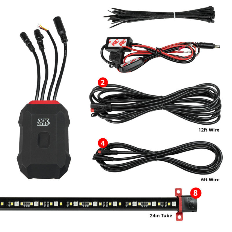 XKGLOW XK Glow RGBW Addressable LED Underglow Kits Standard XKalpha App Controlled AP-CAR-STA AP-CAR-STA User 1