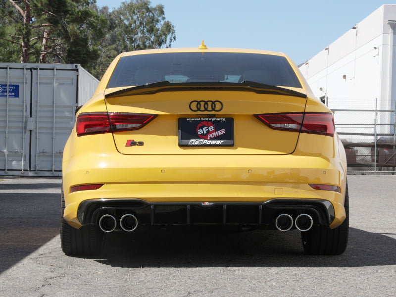 aFe MACHForce XP 3in-2.5in 304SS Exhaust Cat-Back 15-20 Audi S3 L4-2.0L (t) - Polished Tips 49-36442-P 49-36442-P Photo - Mounted