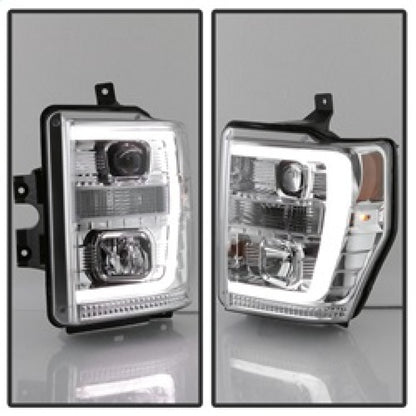 Spyder 08-10 Ford F-250 Super Duty V2 Light Bar DRL Projector Headlights - Chrm (PRO-YD-FS08V2-LB-C) 5084699 5084699 Photo - Unmounted