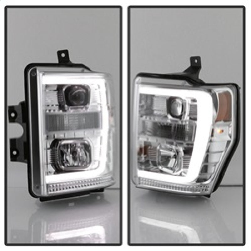 Spyder 08-10 Ford F-250 Super Duty V2 Light Bar DRL Projector Headlights - Chrm (PRO-YD-FS08V2-LB-C) 5084699 5084699 Photo - Unmounted