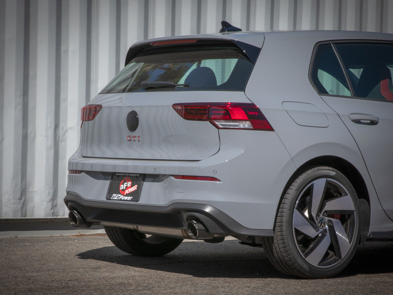 aFe Gemini XV 3in to 2 1/2in 304 SS Cat-Back Exhaust 22-23 Volkswagen GTI (MK8) 2.0L w/ Carbon Tips 49-36451-C 49-36451-C Photo - Mounted