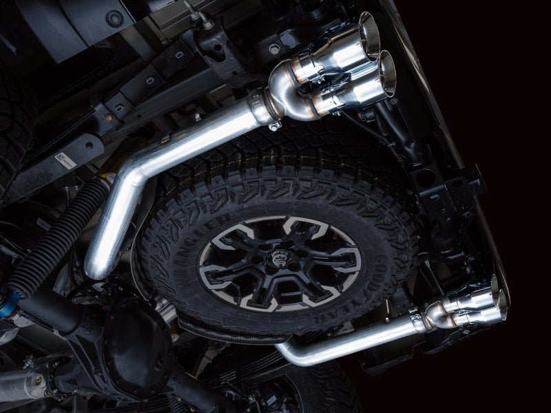 AWE Tuning 22-23 GMC Sierra 1500 AT4X 6.2L 0FG Catback Split Dual (Flat Bumper) - Chrome Silver Tips 3015-42284 3015-42284 Photo - Mounted