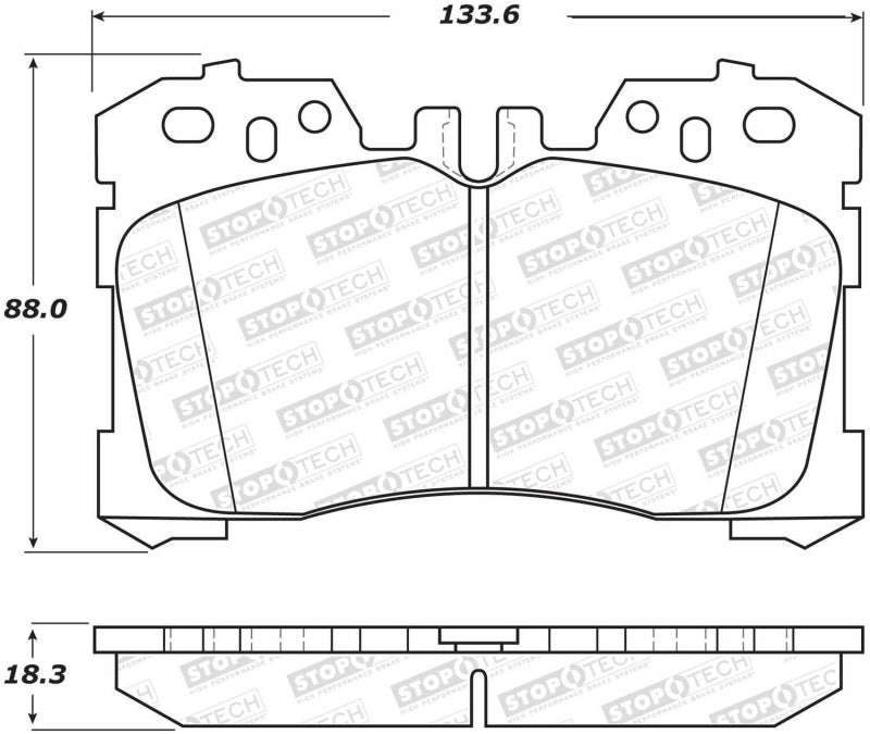 StopTech Street Brake Pads; Front With Shims 308.12820 Photo - Primary