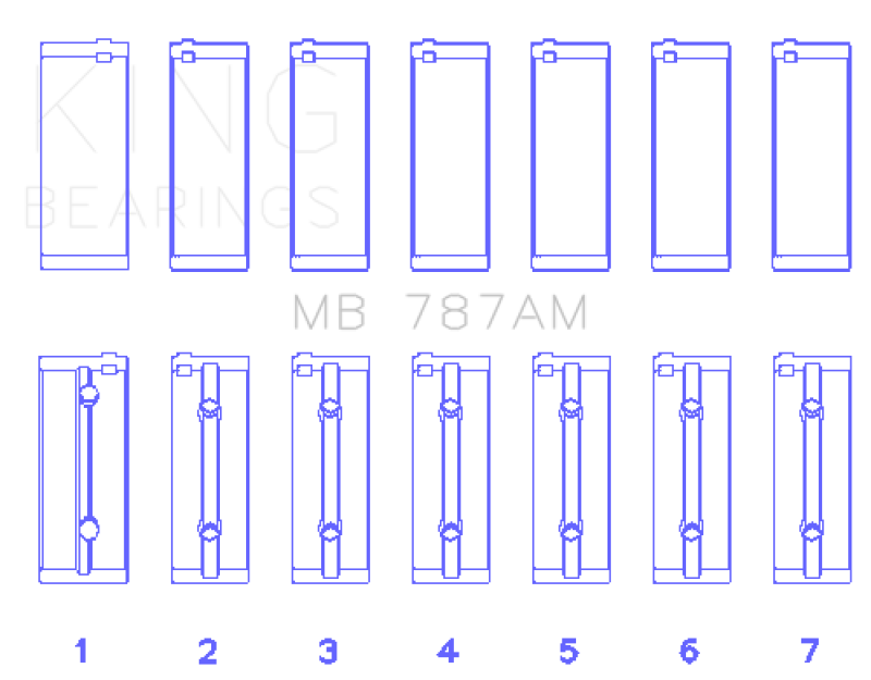 King Engine Bearings King Toyota 5ME/5MGE/7MGE/7MGTE (Size +0.5) Main Bearing Set MB787AM0.5 MB787AM0.5 Photo - Primary