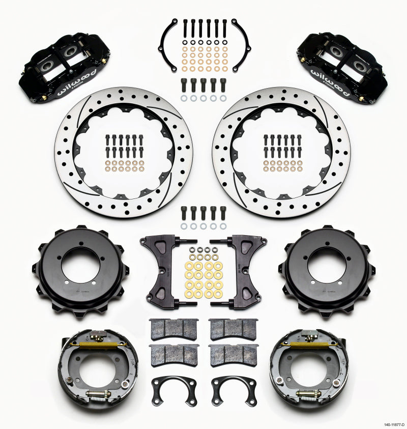 Wilwood Narrow Superlite 4R Rear Kit 12.88in Drilled Speedway Eng Floater w/  End 140-11877-D 140-11877-D Photo - Primary
